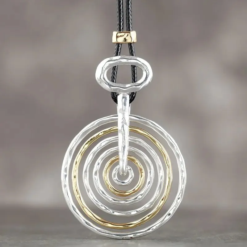 Fashion Necklaces & Pendants Goth Circle Long Necklace