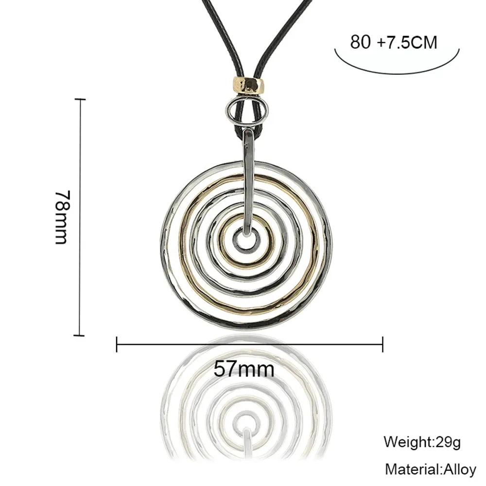 Fashion Necklaces & Pendants Goth Circle Long Necklace