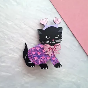 Feline Loved Up Kitty Necklace - Pastels by Cherryloco Jewellery