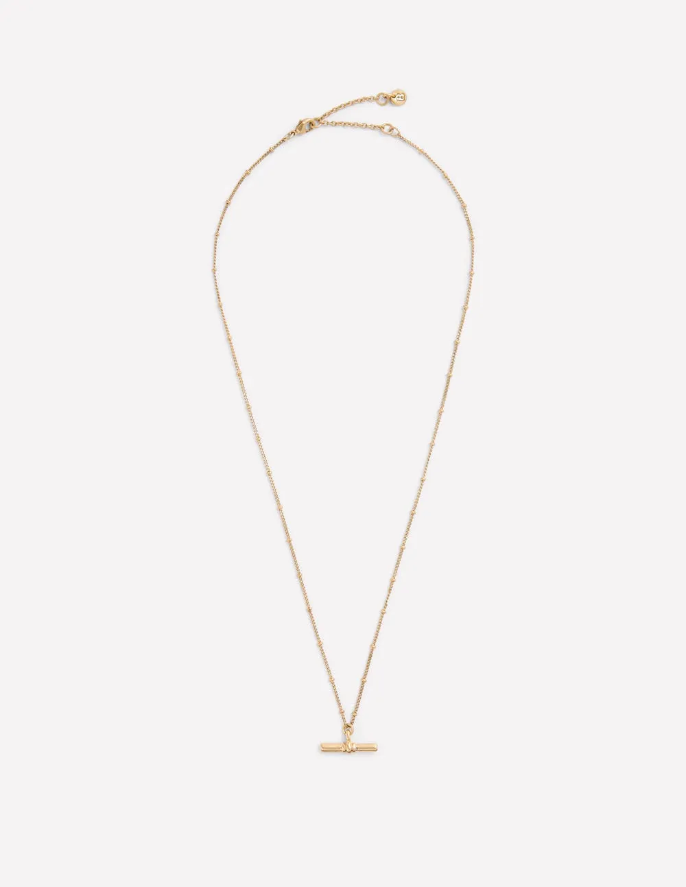 Fine T-bar Pendant Necklace-Gold
