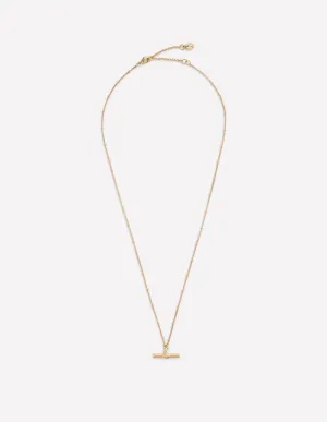 Fine T-bar Pendant Necklace-Gold