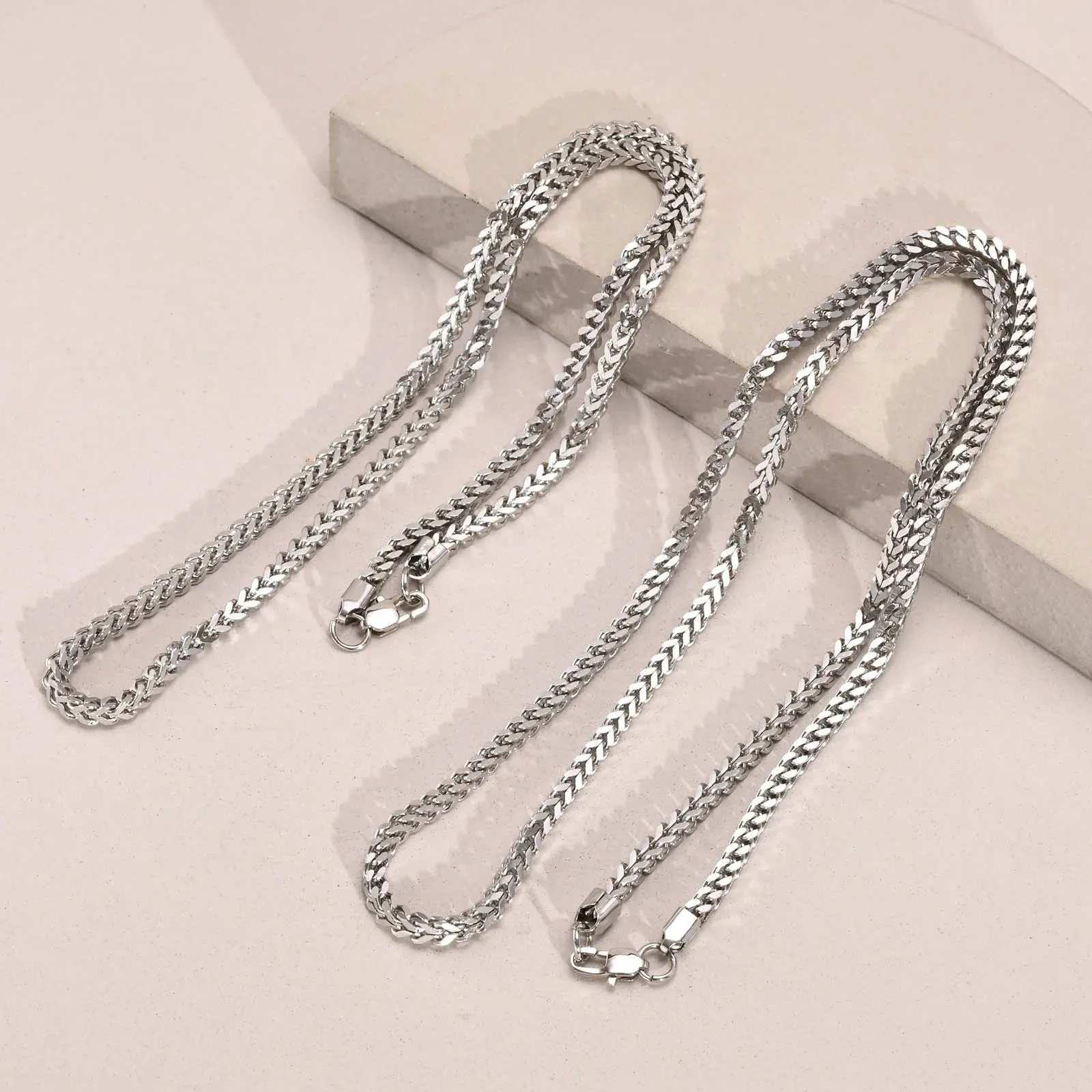 Franco Chain Necklace 3mm Thick Stainless Steel Necklace Men Chain