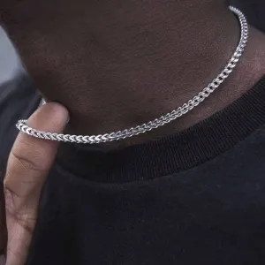 Franco Chain Necklace 3mm Thick Stainless Steel Necklace Men Chain