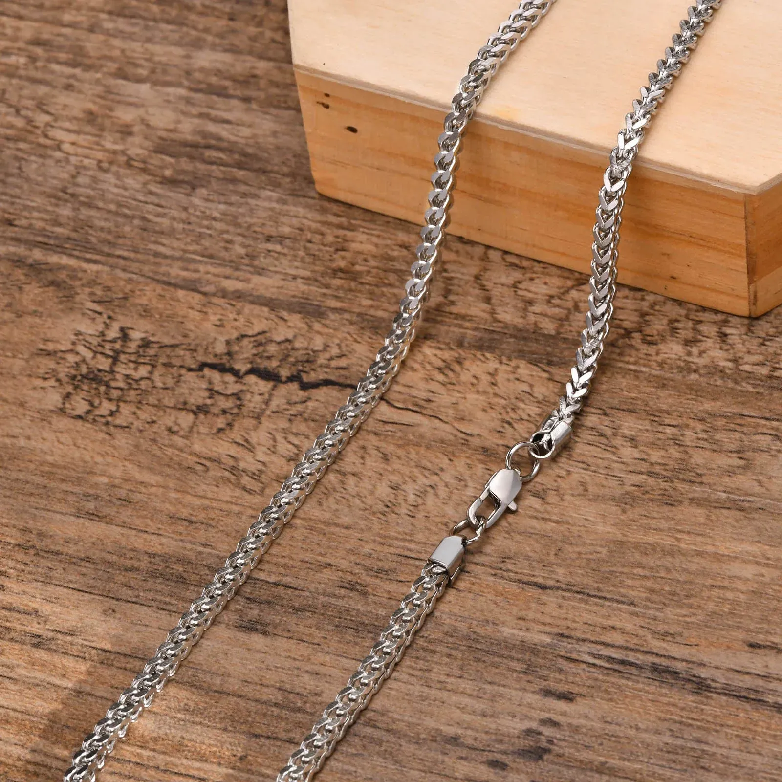 Franco Chain Necklace 3mm Thick Stainless Steel Necklace Men Chain