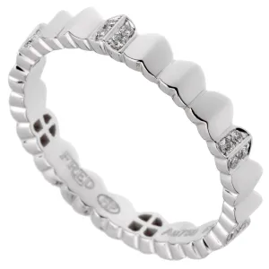 Fred of Paris Arc Diamond White Gold Band Ring Sz 6