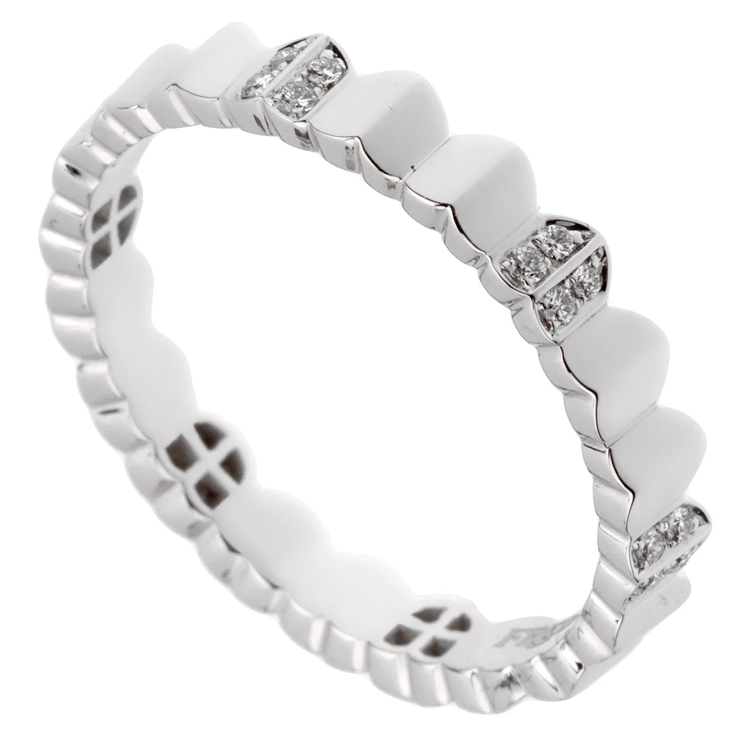 Fred of Paris Arc Diamond White Gold Band Ring Sz 6