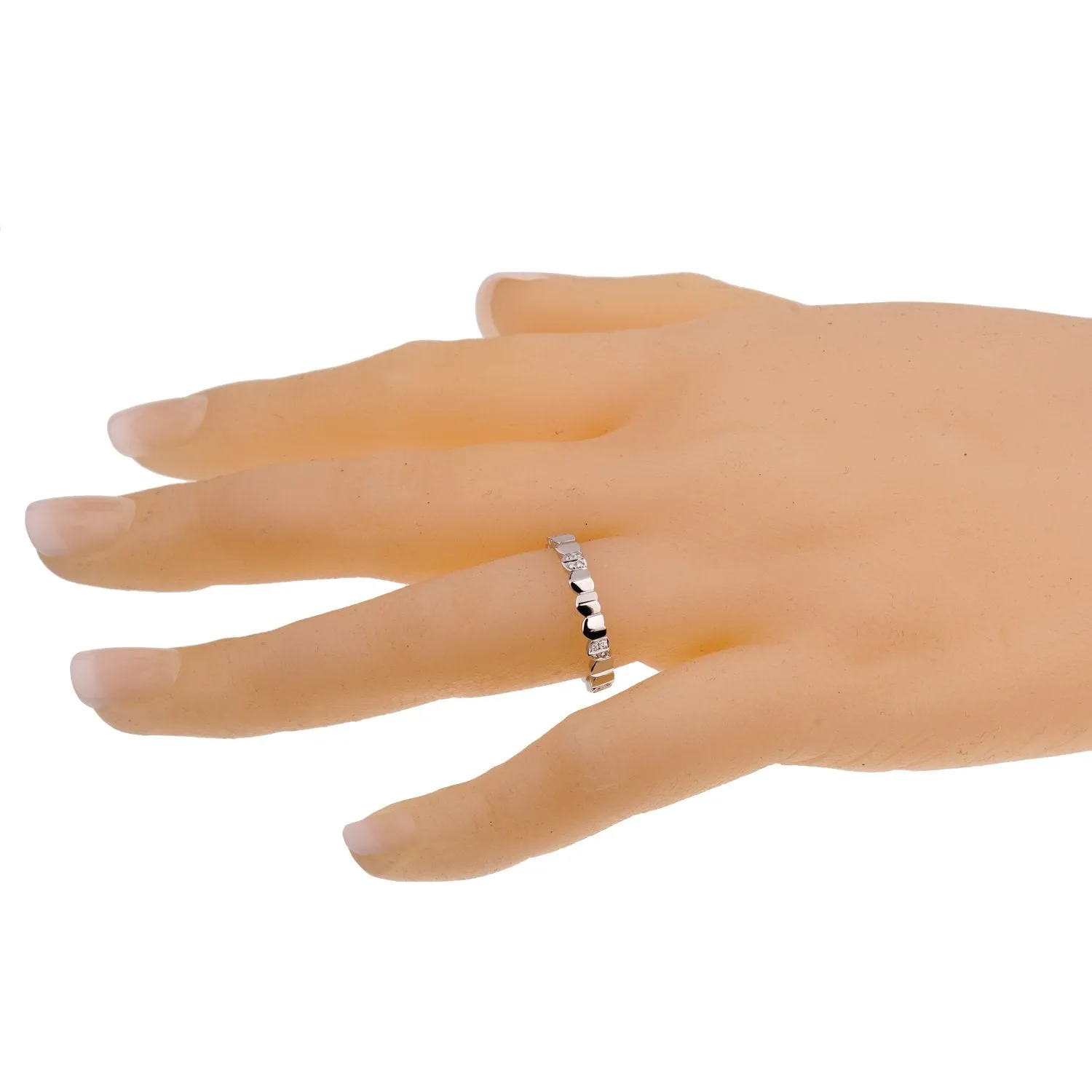 Fred of Paris Arc Diamond White Gold Band Ring Sz 6