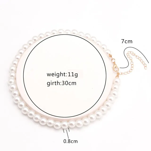 Fresh Style Small Ball Simulated Pearl Necklaces