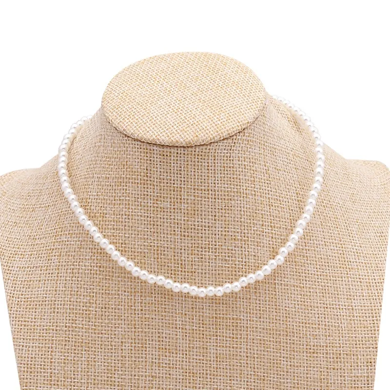 Fresh Style Small Ball Simulated Pearl Necklaces