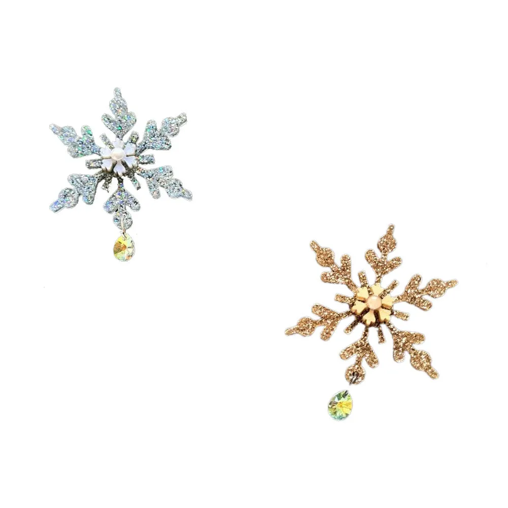Glitter Snowflake Pin by Cherryloco Jewellery