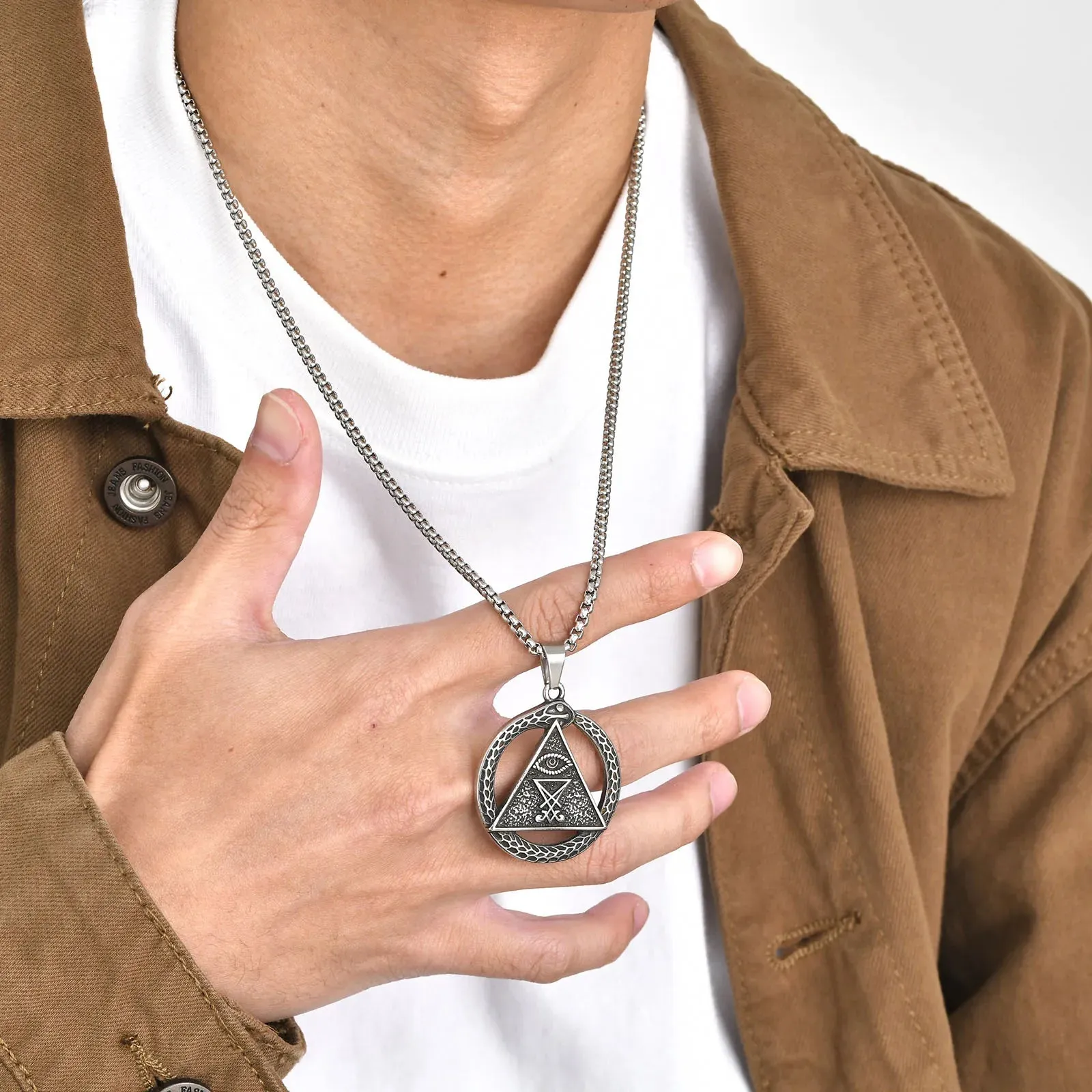 God's Eye Lucifer Pendant Necklaces for Men Boys