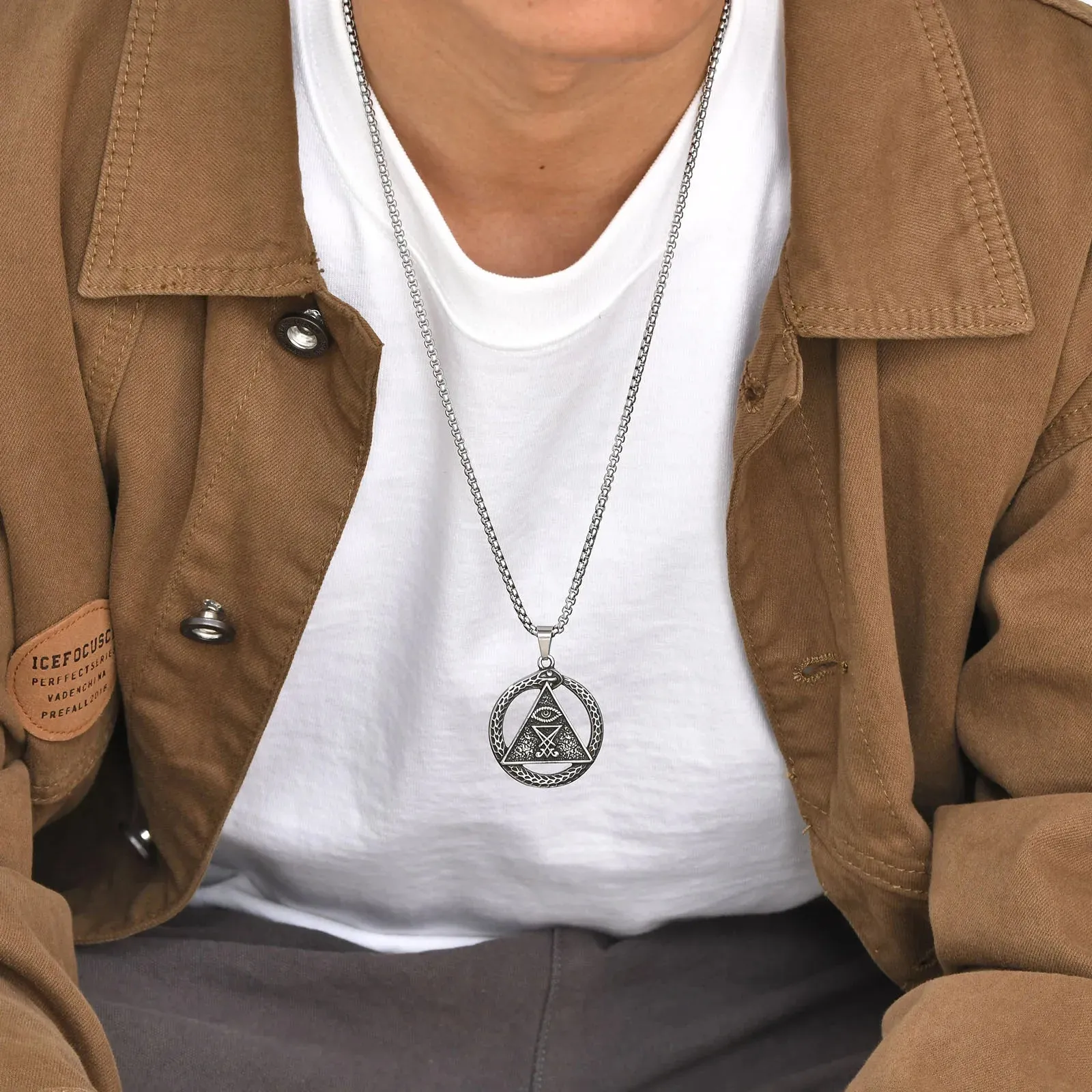 God's Eye Lucifer Pendant Necklaces for Men Boys
