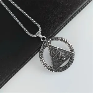 God's Eye Lucifer Pendant Necklaces for Men Boys