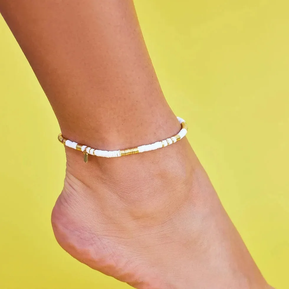 Gold & White Pisa Anklet