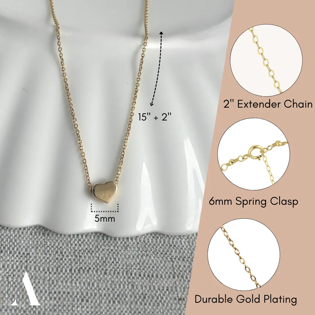 Gold Heart Bead Choker Necklace