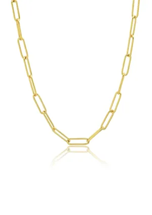 Gold Oval Links Chain Necklace