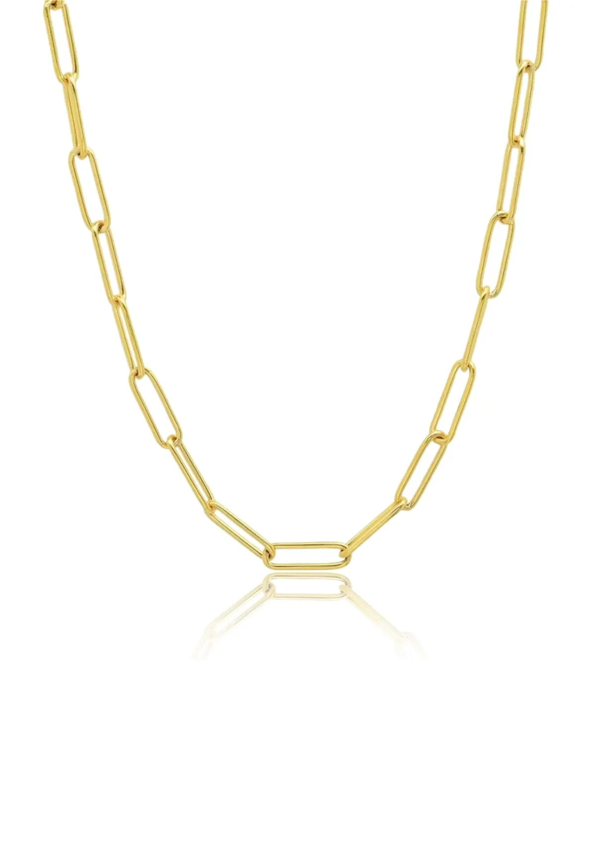 Gold Oval Links Chain Necklace