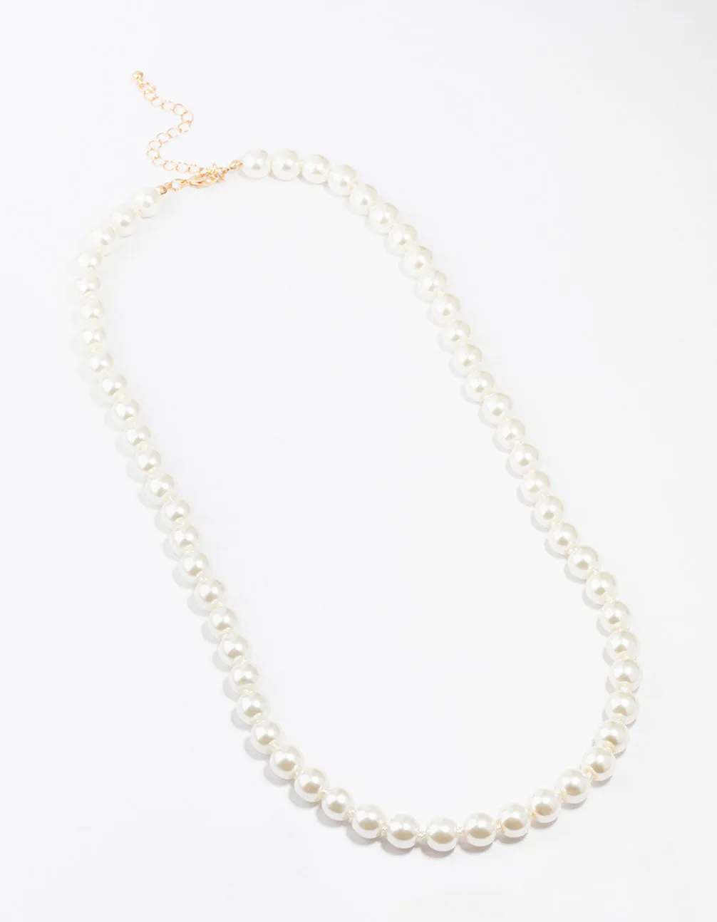 Gold Pearl Station Necklace