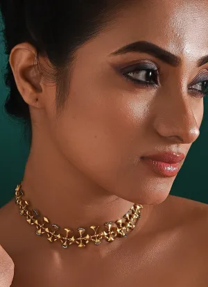 Gold Plated And Zircon Stone Choker