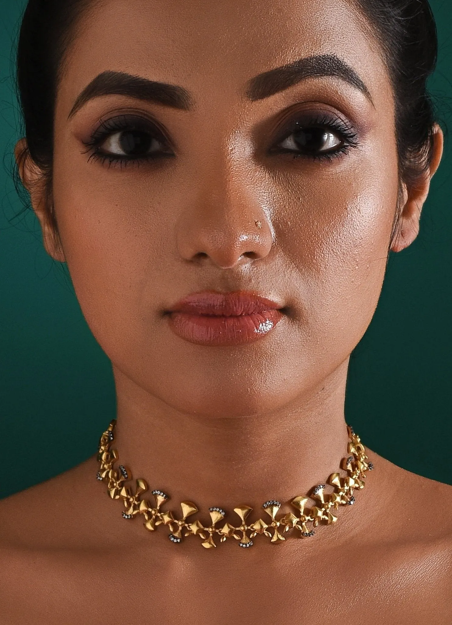 Gold Plated And Zircon Stone Choker