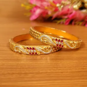 GOLD PLATED LOOK ALIKE CZ STUDDED BANGLES