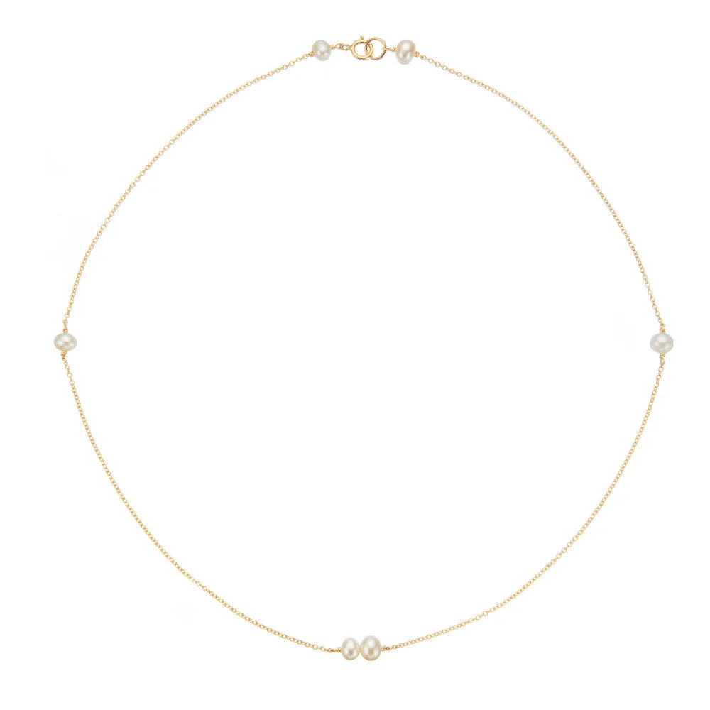 Gold Six Pearl Choker