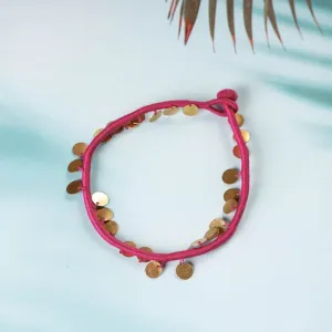 Handcrafted Patwa Thread & Sequin Work Anklet 01