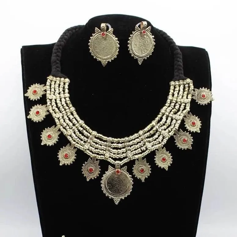 Handmade Coins Chokers And Earring and ring