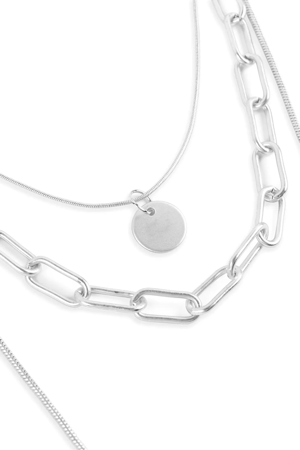 Hdn2639 - Chain Layered Pendant Necklace