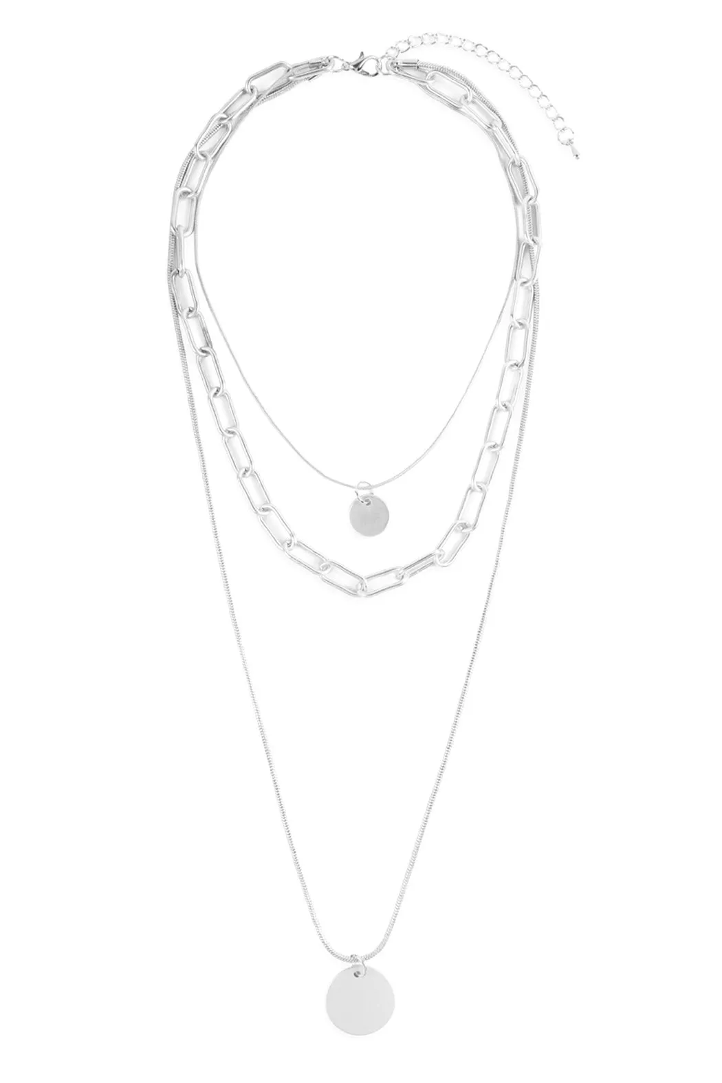 Hdn2639 - Chain Layered Pendant Necklace