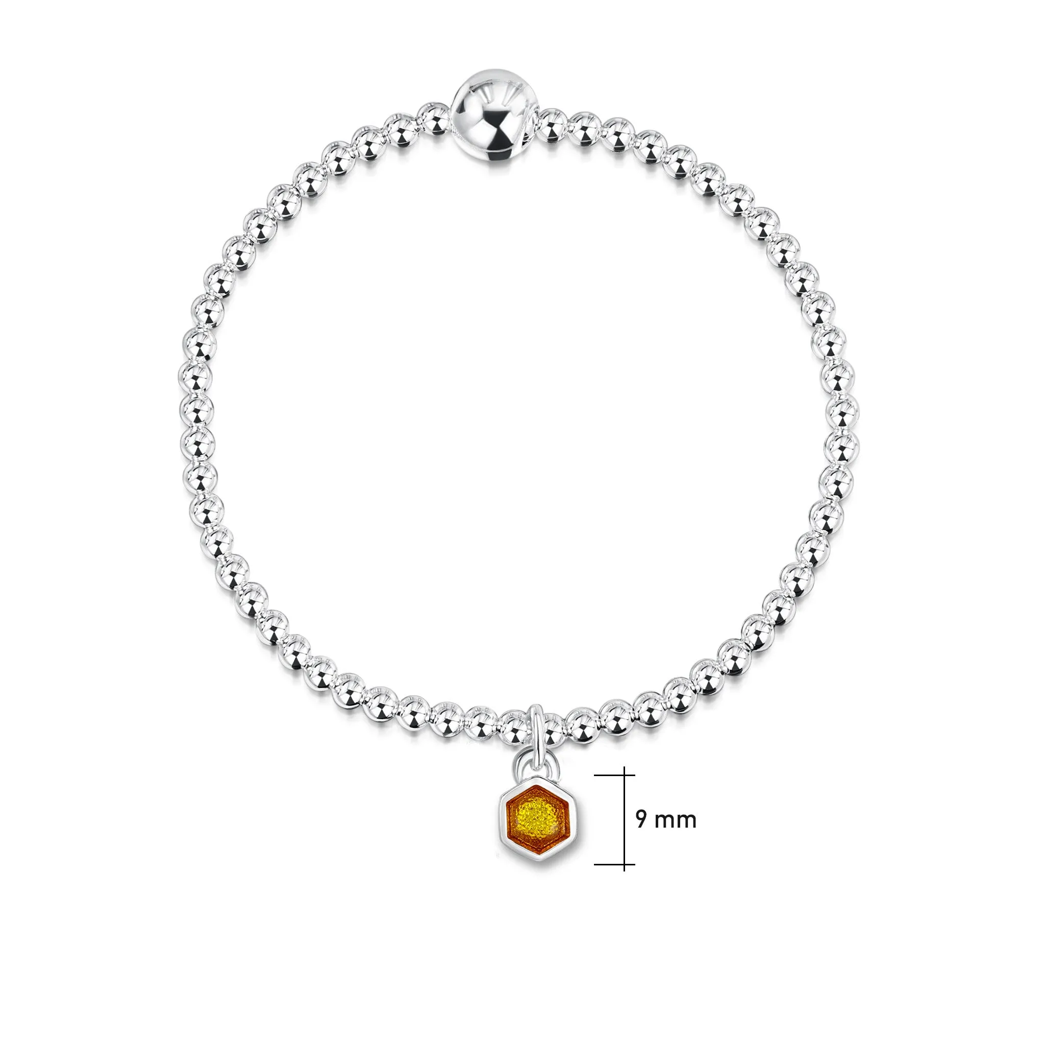Honeycomb Stretch Bracelet in Honey Enamel