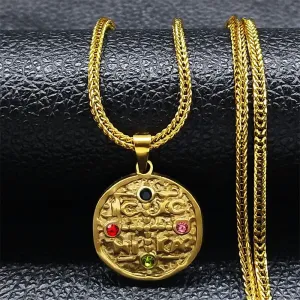 IC XC NI KA Jesus Christ Necklace Stainless Steel Gold Color Eastern Orthodox Cross Necklaces for Women