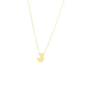 Initial J in 14k Yellow Gold Necklace
