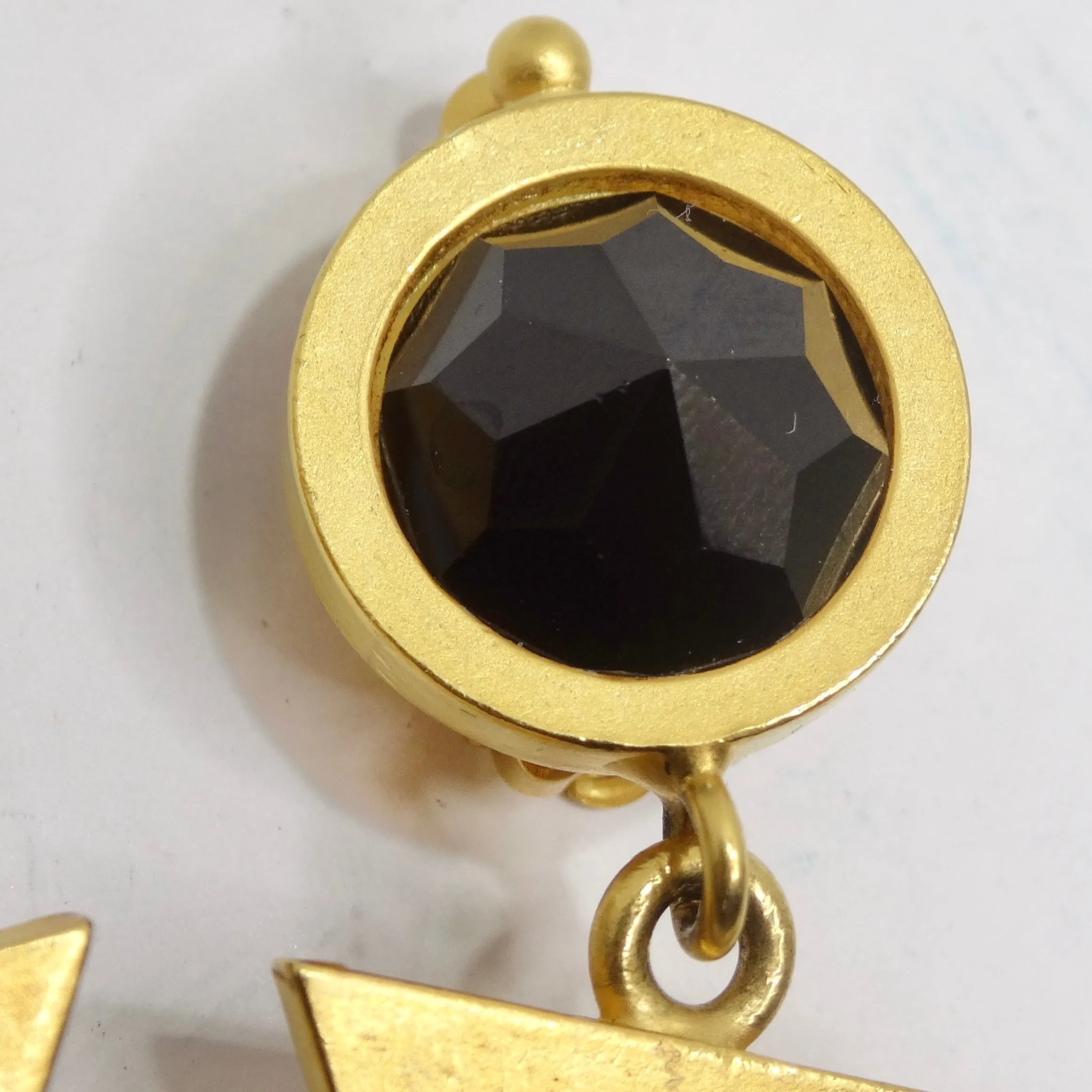 Karl Lagerfeld 1980s Gold Tone Music Note Earrings