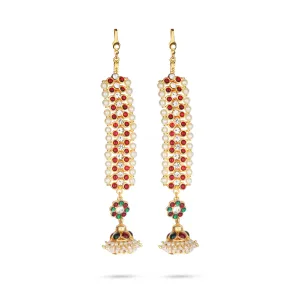 Kemp Jhumka with Mattal | Kemp Jimikki/ Kemp Stone Jhumka for Women