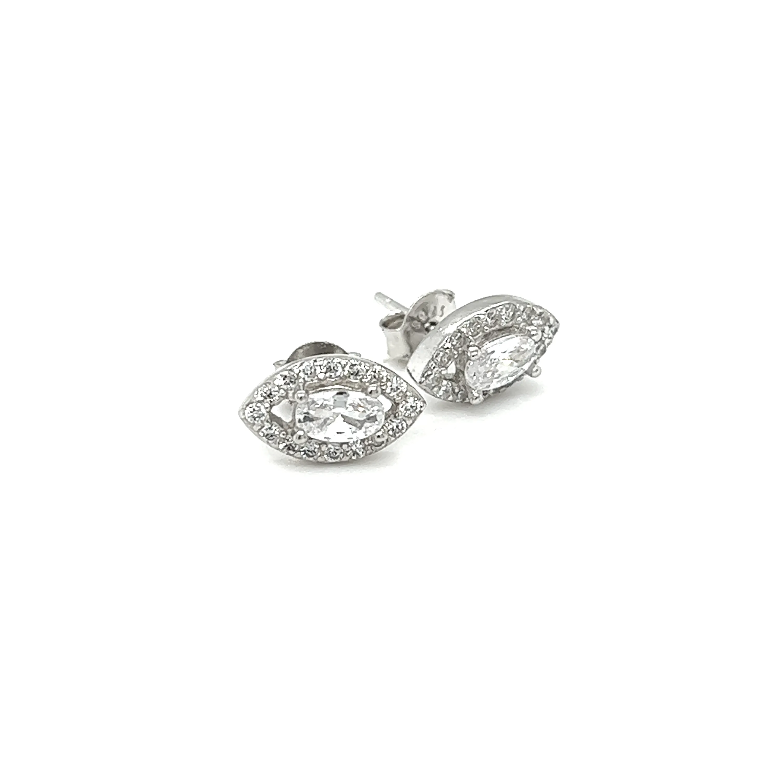 Marquise Shaped Cubic Zirconia Studs