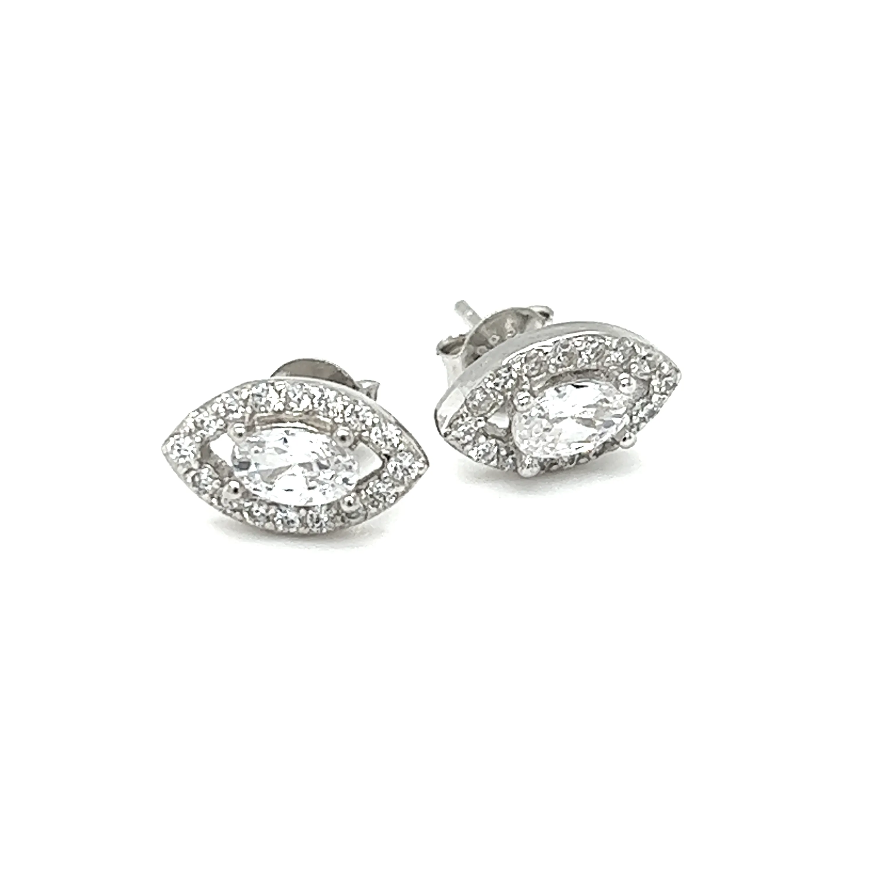 Marquise Shaped Cubic Zirconia Studs