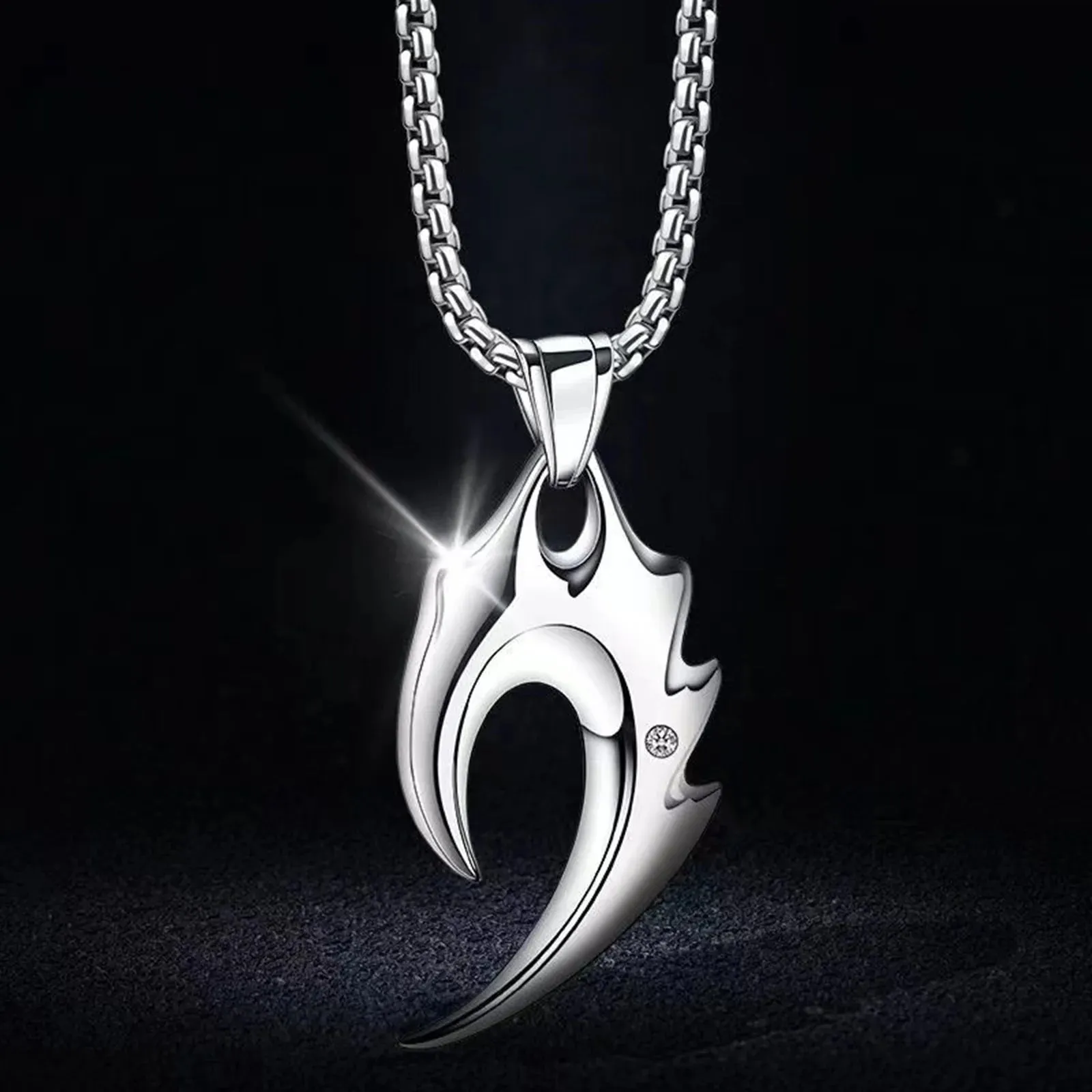 Mens Wolf Tooth Necklaces, Rock Punk Animal Pendant Collar