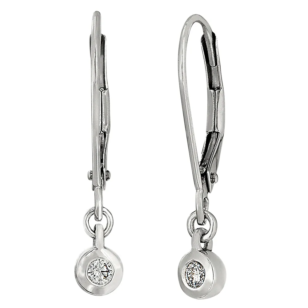 Modern Dangle Bezel Set Diamond Studs