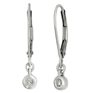 Modern Dangle Bezel Set Diamond Studs