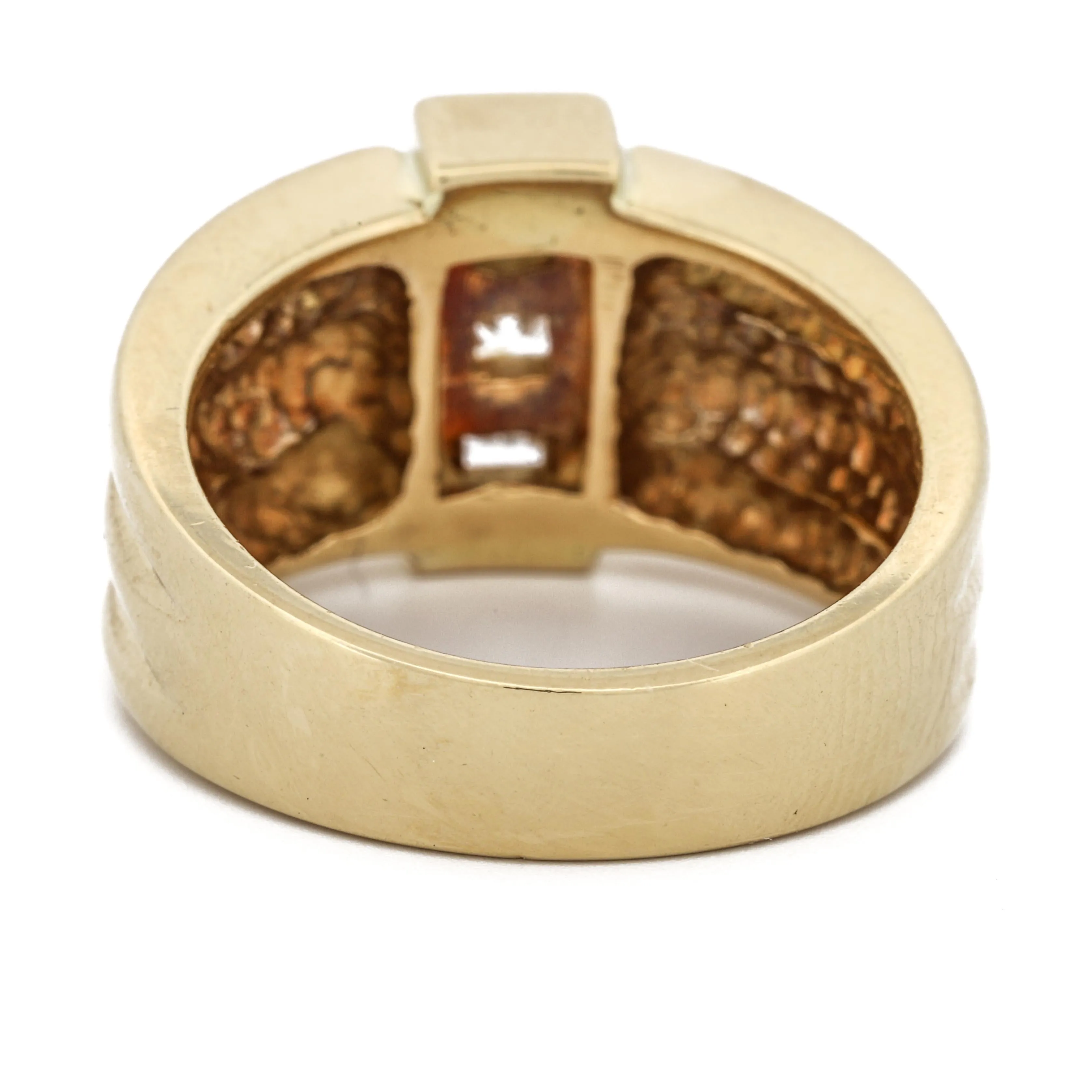 Modern Diamond Statement Ring in 18k Yellow Gold Signed JS