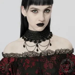 Multilayered Imitation Peal Gothic Choker Necklace