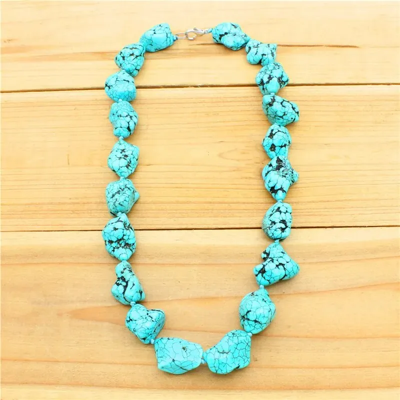 Natural Irregular Stone Turquoises Chokers Necklace
