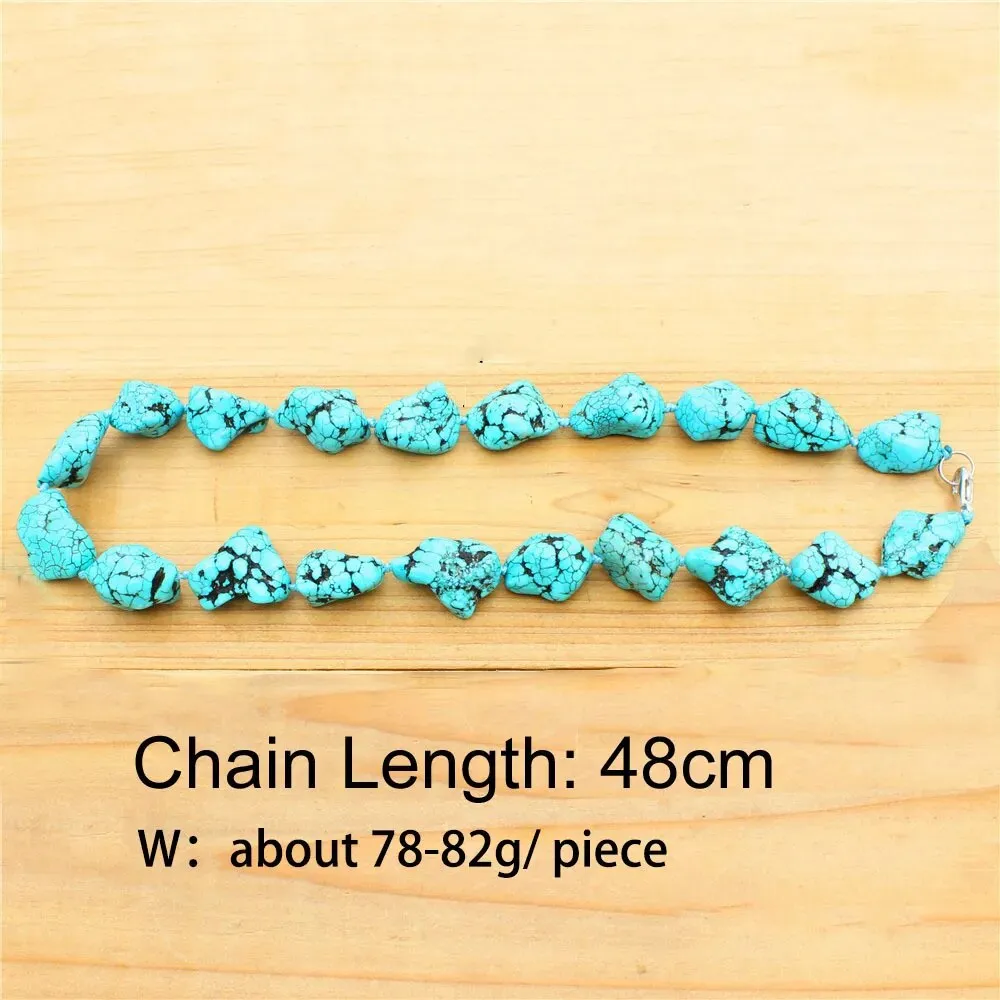Natural Irregular Stone Turquoises Chokers Necklace