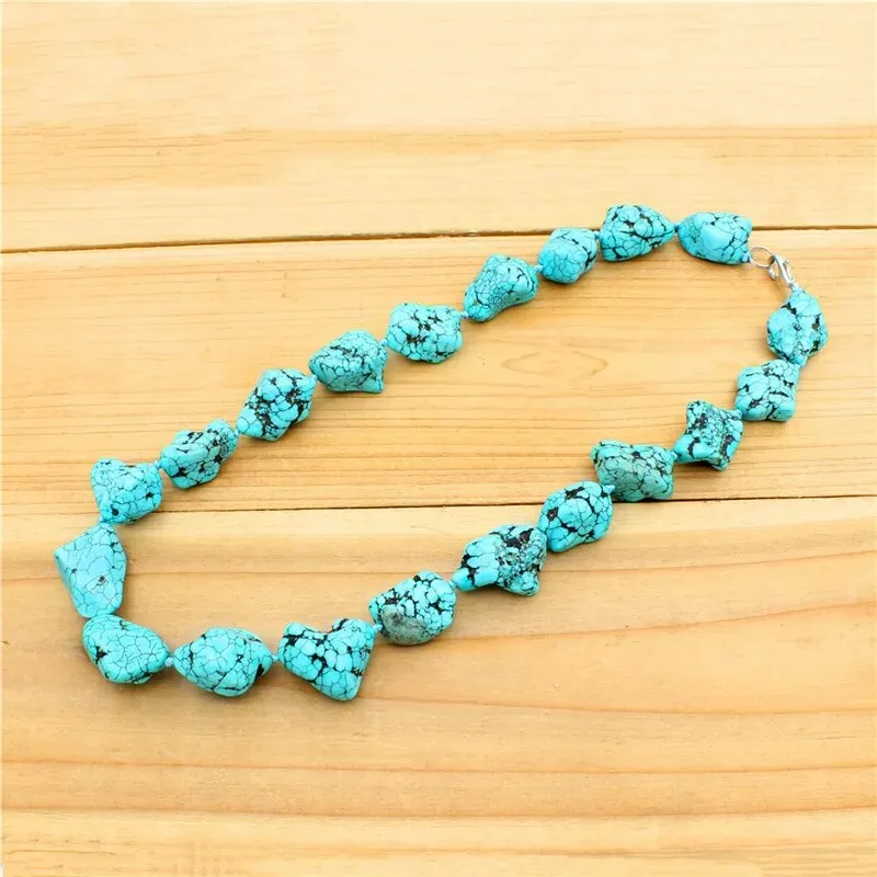 Natural Irregular Stone Turquoises Chokers Necklace