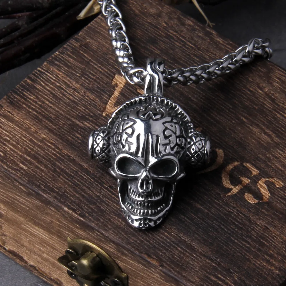 Never Fade Vintage Skeleton Pendant Necklace Metal Skull Gothic Choker Crow Chain Necklace
