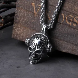 Never Fade Vintage Skeleton Pendant Necklace Metal Skull Gothic Choker Crow Chain Necklace