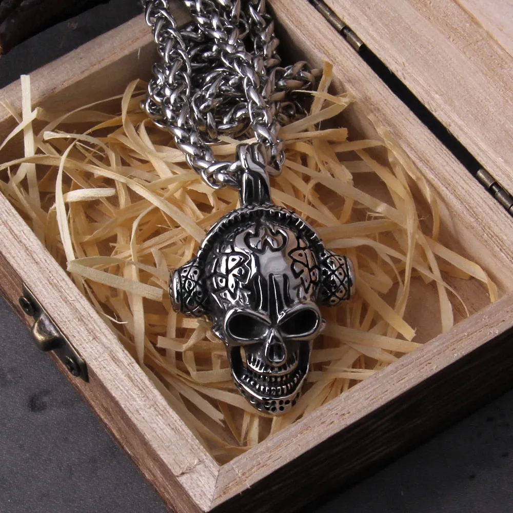 Never Fade Vintage Skeleton Pendant Necklace Metal Skull Gothic Choker Crow Chain Necklace