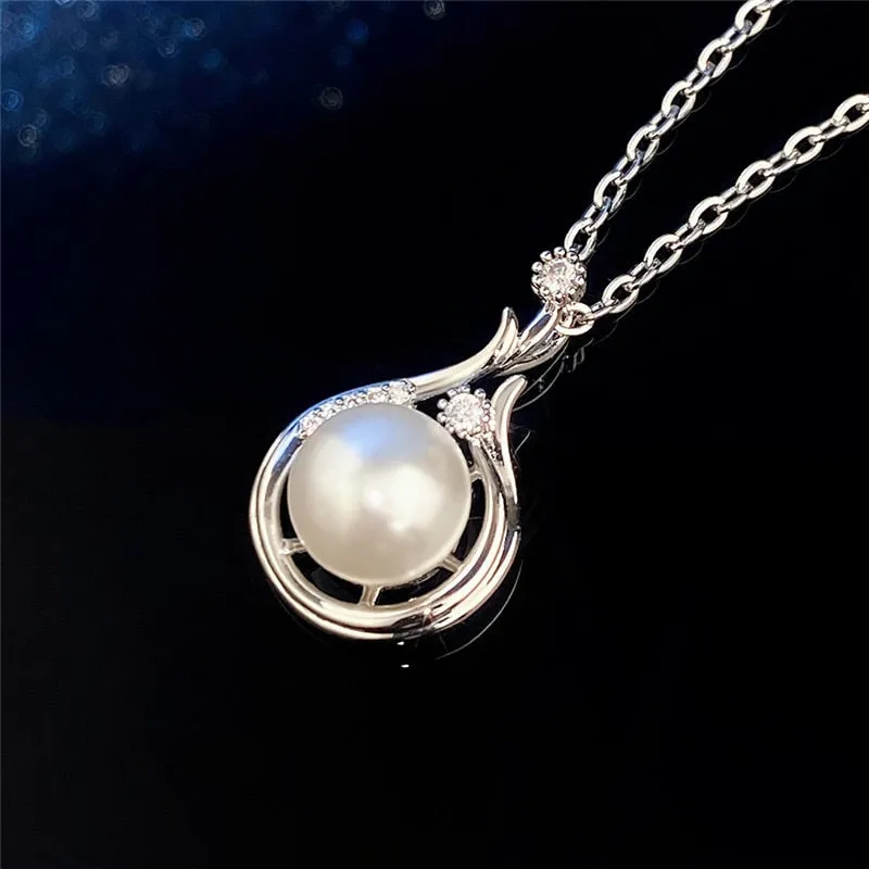 New Arrival Women Simulated Pearl Pendant Necklace