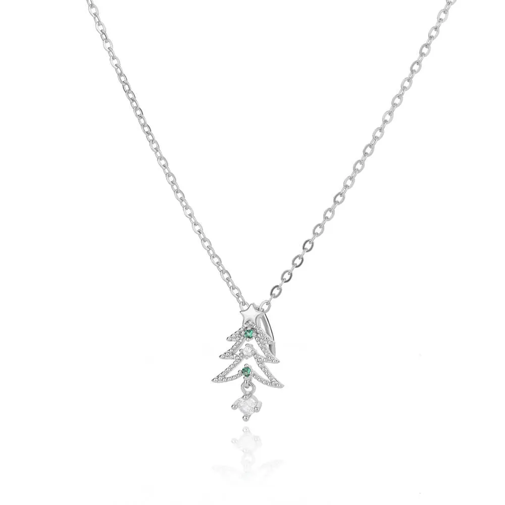 New Design Trendy Xmas Tree Pendant Necklace For Women